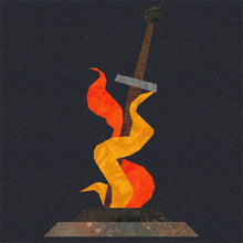 Load image into Gallery viewer, Blazing Sword, Foundation Paper Piecing Pattern (FPP), Quilt Block, 4 sizes