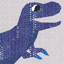 Load image into Gallery viewer, Dino the Dinosaur, Foundation Paper Piecing Pattern (FPP Pattern), Quilt Block, 4 sizes