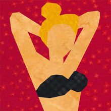 Load image into Gallery viewer, Pin Up Model, Foundation Paper Piecing Pattern (FPP Pattern), Quilt Block, 3 sizes