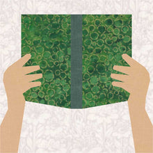 Load image into Gallery viewer, Bookworm, Read a Book, Foundation Paper Piecing Pattern (FPP Pattern), Quilt Block, 4 sizes