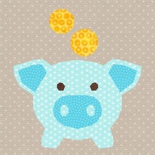 Load image into Gallery viewer, Piggy Bank, Foundation Paper Piecing Pattern (FPP), Quilt Block, 4 sizes