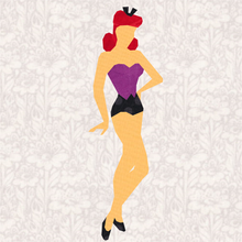 Load image into Gallery viewer, Pin Up Model, Foundation Paper Piecing Pattern (FPP Pattern), Quilt Block, 3 sizes