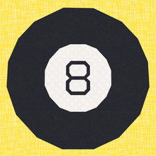 Load image into Gallery viewer, Magic 8 Ball, Foundation Paper Piecing Pattern (FPP Pattern), Quilt Block, 4 sizes