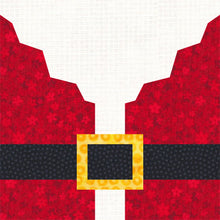 Load image into Gallery viewer, Santa's Suit, Foundation Paper Piecing Pattern (FPP Pattern), Quilt Block, 6 Sizes Included