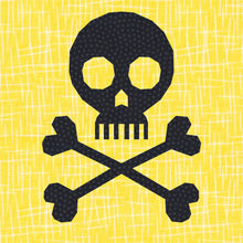 Load image into Gallery viewer, Skull and Crossbones, Foundation Paper Piecing Pattern (FPP Pattern), Quilt Block, 4 sizes