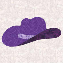 Load image into Gallery viewer, Cowboy Hat, Foundation Paper Piecing Pattern (FPP Pattern), Quilt Block, 4 sizes