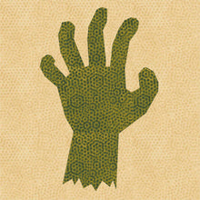 Load image into Gallery viewer, Zombie Hand, Halloween, Foundation Paper Piecing Pattern (FPP Pattern), Quilt Block, 4 sizes