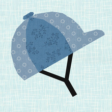 Load image into Gallery viewer, Horse Riding Helmets, Foundation Paper Piecing Pattern (FPP Pattern), Quilt Block, 3 patterns, 4 sizes each