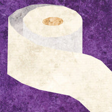 Load image into Gallery viewer, Sh*t Happens, Just Roll with It, Toilet Paper, Foundation Paper Piecing Pattern (FPP Pattern), Quilt Block, 4 Sizes