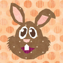 Load image into Gallery viewer, Bugsy, Rabbit, Foundation Paper Piecing Pattern (FPP Pattern), Quilt Block, 4 sizes