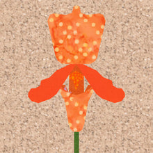 Load image into Gallery viewer, Slipper Orchid, Flower, Foundation Paper Piecing Pattern (FPP Pattern), Quilt Block, 4 sizes