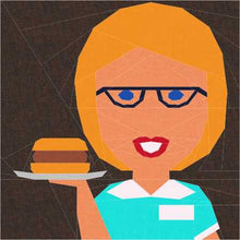 Load image into Gallery viewer, Lunch Lady, Foundation Paper Piecing Pattern (FPP Pattern), Quilt Block, 3 sizes