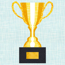Load image into Gallery viewer, Winner Takes All, Trophy, Foundation Paper Piecing Pattern (FPP), Quilt Block, 4 sizes