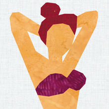 Load image into Gallery viewer, Pin Up Model, Foundation Paper Piecing Pattern (FPP Pattern), Quilt Block, 3 sizes