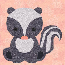 Load image into Gallery viewer, Funky Skunk, Foundation Paper Piecing Pattern (FPP Pattern), Quilt Block, 4 sizes