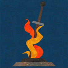 Load image into Gallery viewer, Blazing Sword, Foundation Paper Piecing Pattern (FPP), Quilt Block, 4 sizes