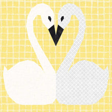 Load image into Gallery viewer, Swans, Foundation Paper Piecing Pattern (FPP Pattern), Quilt Block, 4 sizes