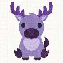 Load image into Gallery viewer, Moose on the Loose, Foundation Paper Piecing Pattern (FPP Pattern), Quilt Block, 4 sizes