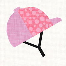 Load image into Gallery viewer, Horse Riding Helmets, Foundation Paper Piecing Pattern (FPP Pattern), Quilt Block, 3 patterns, 4 sizes each
