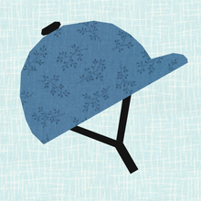 Load image into Gallery viewer, Horse Riding Helmets, Foundation Paper Piecing Pattern (FPP Pattern), Quilt Block, 3 patterns, 4 sizes each