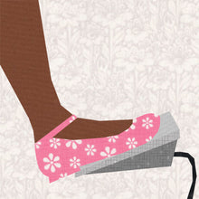 Load image into Gallery viewer, Sewing in Mary Janes, Sewing Machine Foot Pedal, Foundation Paper Piecing Pattern (FPP Pattern), Quilt Block, 4 Sizes