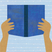 Load image into Gallery viewer, Bookworm, Read a Book, Foundation Paper Piecing Pattern (FPP Pattern), Quilt Block, 4 sizes