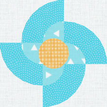 Load image into Gallery viewer, Spinning Top, Foundation Paper Piecing Pattern (FPP Pattern), Quilt Block, 4 sizes