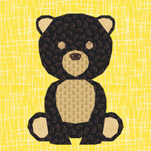 Load image into Gallery viewer, Beary Cute, Foundation Paper Piecing Pattern (FPP Pattern), Quilt Block, 4 sizes