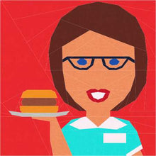 Load image into Gallery viewer, Lunch Lady, Foundation Paper Piecing Pattern (FPP Pattern), Quilt Block, 3 sizes