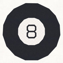 Load image into Gallery viewer, Magic 8 Ball, Foundation Paper Piecing Pattern (FPP Pattern), Quilt Block, 4 sizes