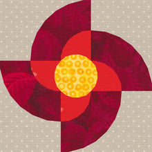 Load image into Gallery viewer, Spinning Top, Foundation Paper Piecing Pattern (FPP Pattern), Quilt Block, 4 sizes