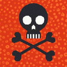 Load image into Gallery viewer, Skull and Crossbones, Foundation Paper Piecing Pattern (FPP Pattern), Quilt Block, 4 sizes