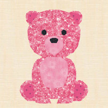 Load image into Gallery viewer, Beary Cute, Foundation Paper Piecing Pattern (FPP Pattern), Quilt Block, 4 sizes