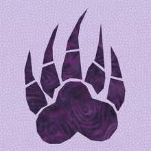 Load image into Gallery viewer, Bear Paws, Foundation Paper Piecing, FPP Pattern, Left & Right Versions, 6 sizes
