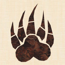 Load image into Gallery viewer, Bear Paws, Foundation Paper Piecing, FPP Pattern, Left & Right Versions, 6 sizes