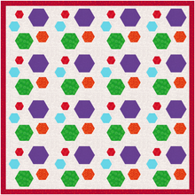 Load image into Gallery viewer, Hexie Patch, Hexagons, Foundation Paper Piecing Pattern (FPP Pattern), 4 sizes