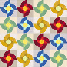 Load image into Gallery viewer, Spinning Top, Foundation Paper Piecing Pattern (FPP Pattern), Quilt Block, 4 sizes
