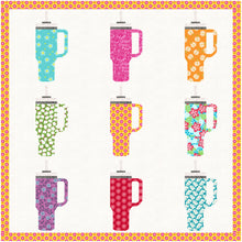 Load image into Gallery viewer, On the Go, Travel Cup! Foundation Paper Piecing Pattern (FPP Pattern), Quilt Block, 4 sizes included