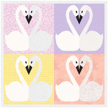 Load image into Gallery viewer, Swans, Foundation Paper Piecing Pattern (FPP Pattern), Quilt Block, 4 sizes