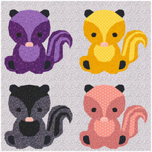 Load image into Gallery viewer, Funky Skunk, Foundation Paper Piecing Pattern (FPP Pattern), Quilt Block, 4 sizes