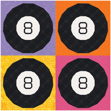 Load image into Gallery viewer, Magic 8 Ball, Foundation Paper Piecing Pattern (FPP Pattern), Quilt Block, 4 sizes