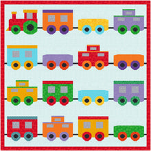 Load image into Gallery viewer, Choo Choo Train, Foundation Paper Piecing Pattern (FPP Pattern), Quilt Block, 4 Patterns included each in 4 sizes