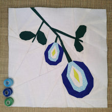 Load image into Gallery viewer, Butterfly Pea, Flower Foundation Paper Piecing Pattern (FPP Pattern), Quilt Block, 3 sizes FPP Patterns- Full Bobbin Designs foundation paper piecing patterns quilt block patterns sewing patterns