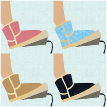 Load image into Gallery viewer, Sewing in Boots, Sewing Machine Foot Pedal, Foundation Paper Piecing Pattern (FPP Pattern), Quilt Block, 4 Sizes