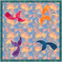 Load image into Gallery viewer, A Mermaid's Tale, Foundation Paper Piecing Pattern (FPP Pattern), Quilt Block, 3 sizes FPP Patterns- Full Bobbin Designs foundation paper piecing patterns quilt block patterns sewing patterns