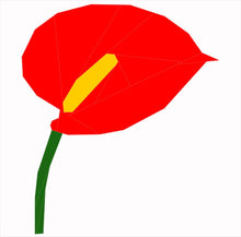 Load image into Gallery viewer, Anthurium, Tropical Flower, Foundation Paper Piecing Pattern (FPP Pattern), Quilt Block, 3 sizes FPP Patterns- Full Bobbin Designs foundation paper piecing patterns quilt block patterns sewing patterns
