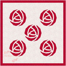 Load image into Gallery viewer, Art Nouveau Rose, Foundation Paper Piecing Pattern (FPP), Quilt Block, 3 sizes FPP Patterns- Full Bobbin Designs foundation paper piecing patterns quilt block patterns sewing patterns