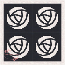 Load image into Gallery viewer, Art Nouveau Rose, Foundation Paper Piecing Pattern (FPP), Quilt Block, 3 sizes FPP Patterns- Full Bobbin Designs foundation paper piecing patterns quilt block patterns sewing patterns