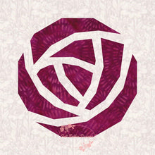 Load image into Gallery viewer, Art Nouveau Rose, Foundation Paper Piecing Pattern (FPP), Quilt Block, 3 sizes FPP Patterns- Full Bobbin Designs foundation paper piecing patterns quilt block patterns sewing patterns