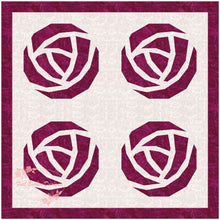 Load image into Gallery viewer, Art Nouveau Rose, Foundation Paper Piecing Pattern (FPP), Quilt Block, 3 sizes FPP Patterns- Full Bobbin Designs foundation paper piecing patterns quilt block patterns sewing patterns